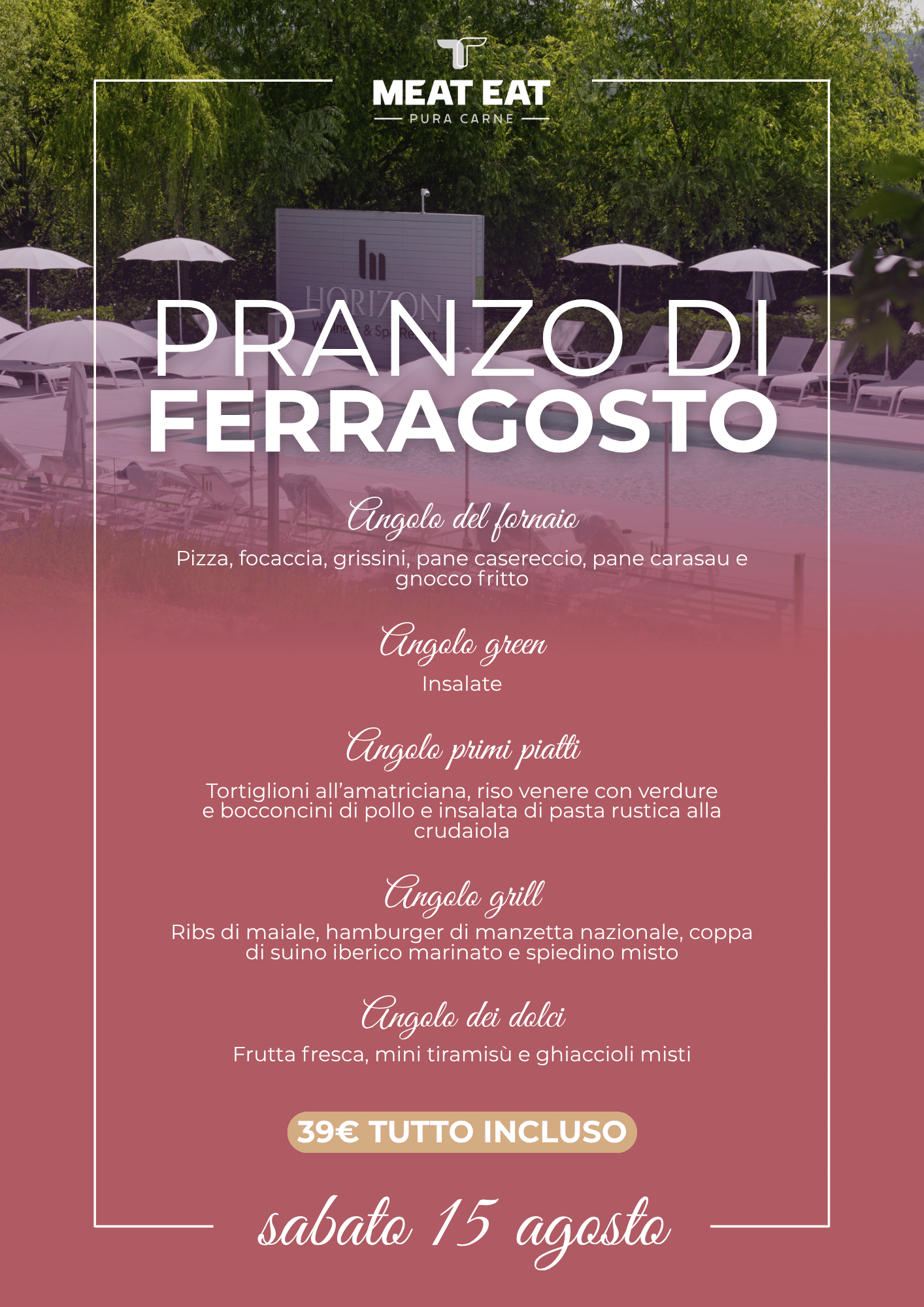 Locandina Pranzo di Ferragosto da Meat Eat